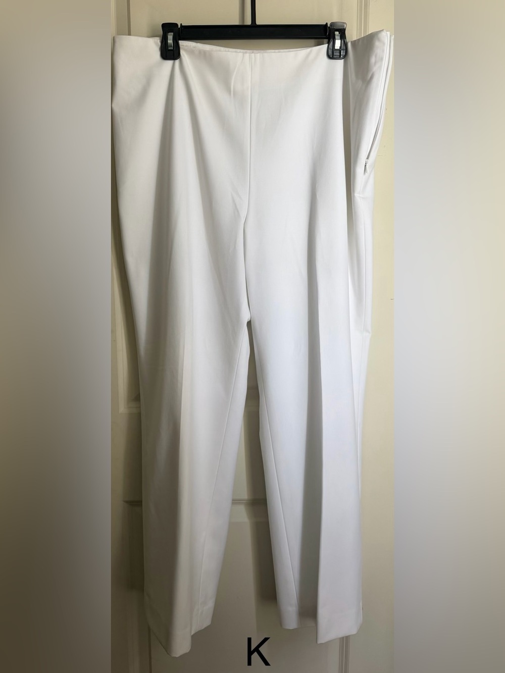 Talbots women’s classic side zip White Dress Pants Straight Leg Sz 16 formal